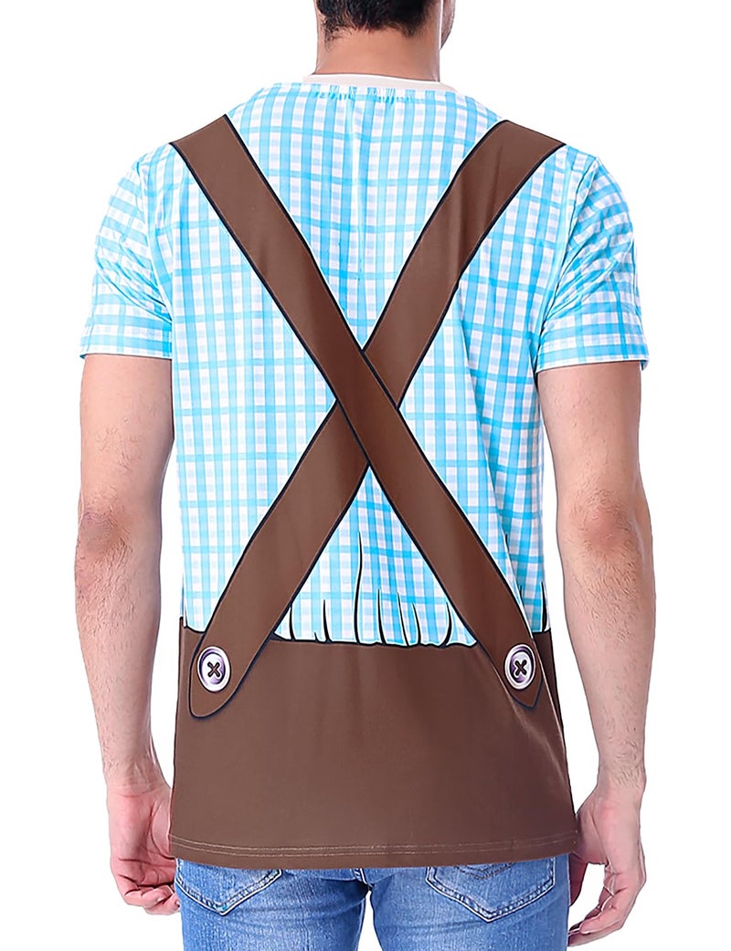 Funny World Funny Word Men's Bavarian Oktoberfest Costume T-Shirts, Large, Blue - Image 2